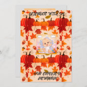 Fallende Blätter und Kürbisdusche Einladung (Vorne/Hinten)