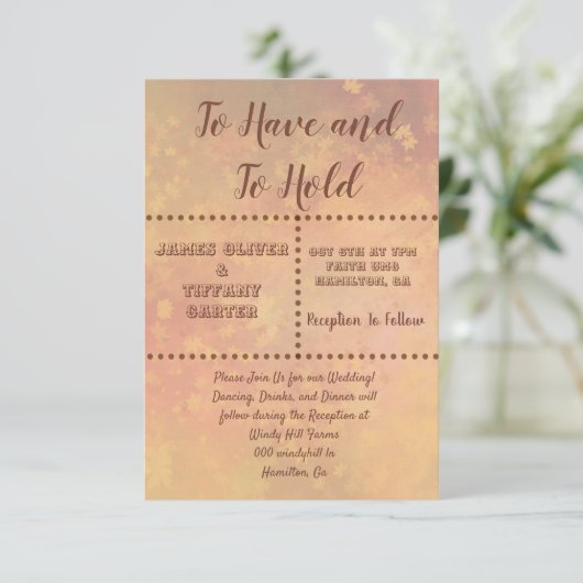 Fallende Blätter und Punkte Einladung (Stehend Vorderseite)