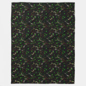 Fallende Blätter und rote Herzen auf schwarzem Hin Fleecedecke (Vorderseite)