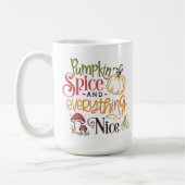 Fallende Blätter und Whimsical Pumpkins Kaffeetasse (Links)