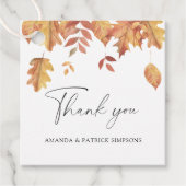 Fallende Blätter - Vielen Dank Geschenkanhänger (Vorderseite)