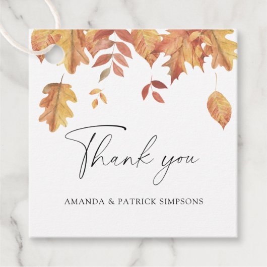 Fallende Blätter - Vielen Dank Geschenkanhänger (Vorderseite)