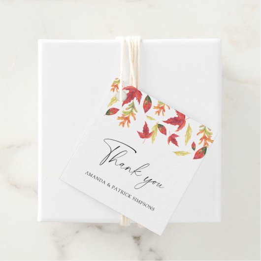 Fallende Blätter - Vielen Dank Geschenkanhänger (Beispiel)