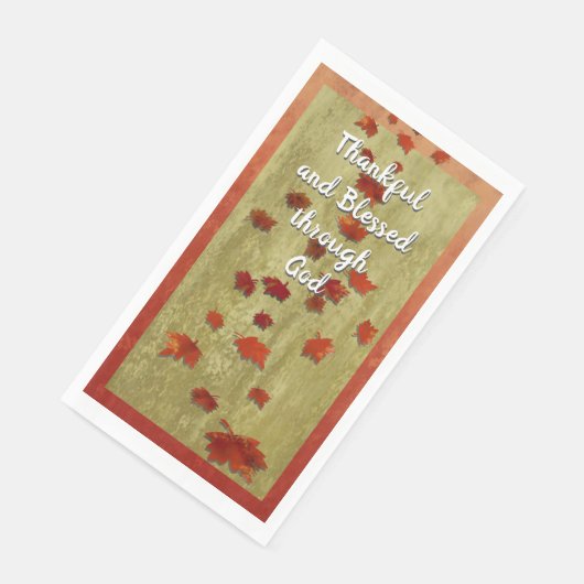 Fallende Blätter Vintages Muster Serviette (Ecke)