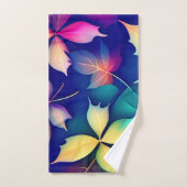 Fallende Blätter Violet Gradient Rainbow Pattern Badhandtuch Set (Handtuch)