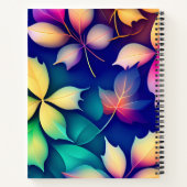 Fallende Blätter Violet Gradient Rainbow Pattern Notizblock (Rückseite)