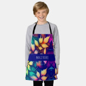 Fallende Blätter Violet Gradient Rainbow Pattern Schürze (Getragen)