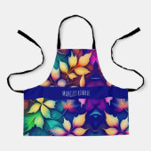 Fallende Blätter Violet Gradient Rainbow Pattern Schürze (Vorderseite)