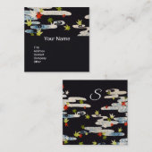 FALLENDE BLÄTTER, WASSER, Schönheitssalon Wellness Quadratische Visitenkarte (Vorne/Hinten)