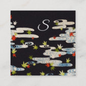 FALLENDE BLÄTTER, WASSER, Schönheitssalon Wellness Quadratische Visitenkarte (Rückseite)