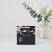 FALLENDE BLÄTTER, WASSER, Schönheitssalon Wellness Quadratische Visitenkarte (Stehend Vorderseite)