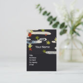 FALLENDE BLÄTTER, WASSER, Schönheitssalon Wellness Visitenkarte (Stehend Vorderseite)