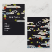 FALLENDE BLÄTTER, WASSER, Schönheitssalon Wellness Visitenkarte (Vorne/Hinten)