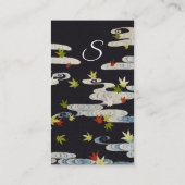 FALLENDE BLÄTTER, WASSER, Schönheitssalon Wellness Visitenkarte (Rückseite)