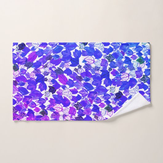 Fallende Blätter Wasserfarbmuster Lila Badhandtuch Set (Handtuch)