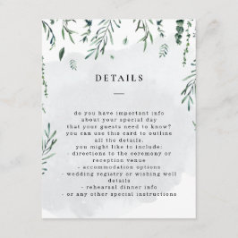 Fallende Blätter Watercolor Hochzeitdetails Begleitkarte