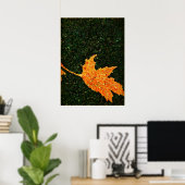 Fallende Blätterölmalerei Poster (Heimbüro)