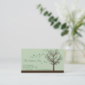 Fallende Blüten - Grün Visitenkarte (Stehend Vorderseite)