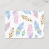 Fallende Boho Feathers Books für Babyfütterung Begleitkarte (Rückseite)