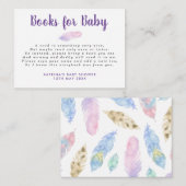 Fallende Boho Feathers Books für Babyfütterung Begleitkarte (Vorne/Hinten)