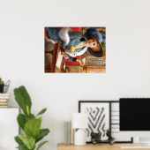 Fallende Buchstaben und Tee Poster (Heimbüro)