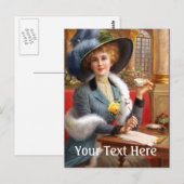 Fallende Buchstaben und Tee Postkarte (Vorne/Hinten)