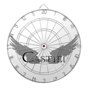 Fallende Castiel mit Flügeln schwarz Dartscheibe