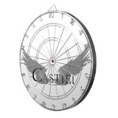 Fallende Castiel mit Flügeln schwarz Dartscheibe (Vorderseite rechts)