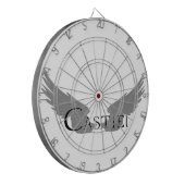 Fallende Castiel mit Flügeln schwarz Dartscheibe (Vorderseite Links)