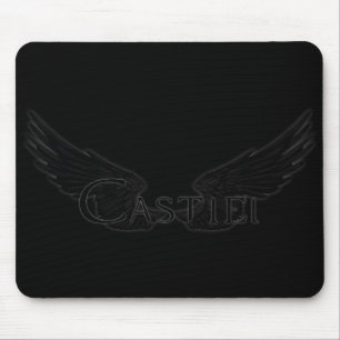 Fallende Castiel mit Flügeln schwarz Mousepad