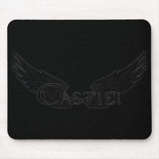 Fallende Castiel mit Flügeln schwarz Mousepad (Vorne)