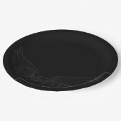 Fallende Castiel mit Flügeln schwarz Pappteller (Schrägansicht)