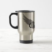 Fallende Castiel mit Flügeln schwarz Reisebecher (Links)