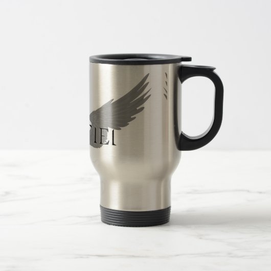 Fallende Castiel mit Flügeln schwarz Reisebecher (Rechts)