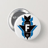 Fallende f-Bomben - Blau Button (Vorne & Hinten)