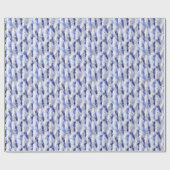 Fallende Federn: Aquarellblaues Muster. Geschenkpapier (Flach)