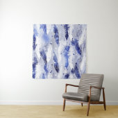 Fallende Federn: Aquarellblaues Muster. Wandteppich (Beispiel)