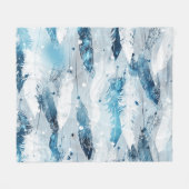 Fallende Federn: Blaues Wasser Nahtlos Fleecedecke (Vorderseite (Horizontal))