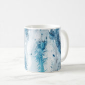 Fallende Federn: Blaues Wasser Nahtlos Kaffeetasse (VorderseiteRechts)