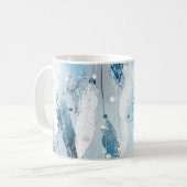 Fallende Federn: Blaues Wasser Nahtlos Kaffeetasse (Vorderseite Links)