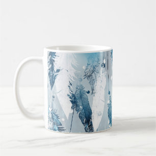 Fallende Federn: Blaues Wasser Nahtlos Kaffeetasse