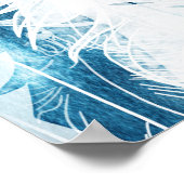 Fallende Federn: Blaues Wasser Nahtlos Poster (Ecke)