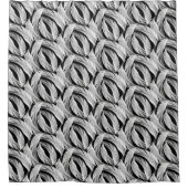 Fallende Federn in Schwarz und Weiß Duschvorhang (Vorderseite)