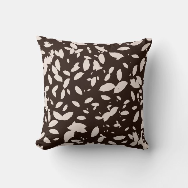 Fallende Foliage Black & White Throw Kissen (Vorderseite)