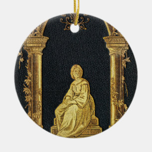Fallende Frau in Gold-Buchdeckung Keramik Ornament