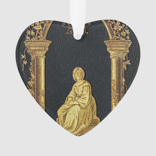 Fallende Frau in Gold-Buchdeckung Ornament (Vorderseite)