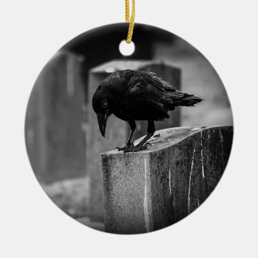 Fallende Friedhof-Crow Keramik Ornament (Vorne)