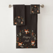 Fallende Füchse mit anpassbarem Text Badhandtuch Set (Insitu)
