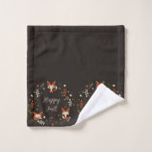 Fallende Füchse mit anpassbarem Text Badhandtuch Set (Waschlappen)