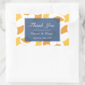 Fallende Ginkgo-Blätter Blaue Hochzeitsgeschenktas Rechteckiger Aufkleber (Tasche)